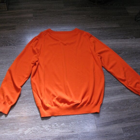 Tommy Hilfiger Men's Bright Orange Crew Neck Sweater Size XL - Picture 4 of 5